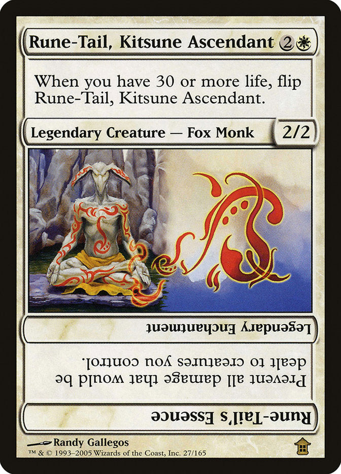 Rune-Tail, Kitsune Ascendant // Rune-Tail's Essence [Saviors of Kamigawa] | Cards and Coasters CA