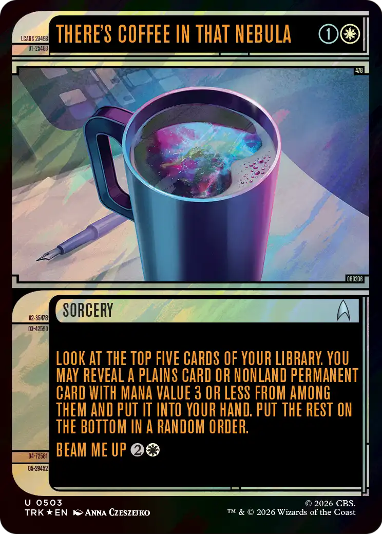 There's Coffee in that Nebula (Showcase) (Surge Foil) [Star Trek] | Cards and Coasters CA