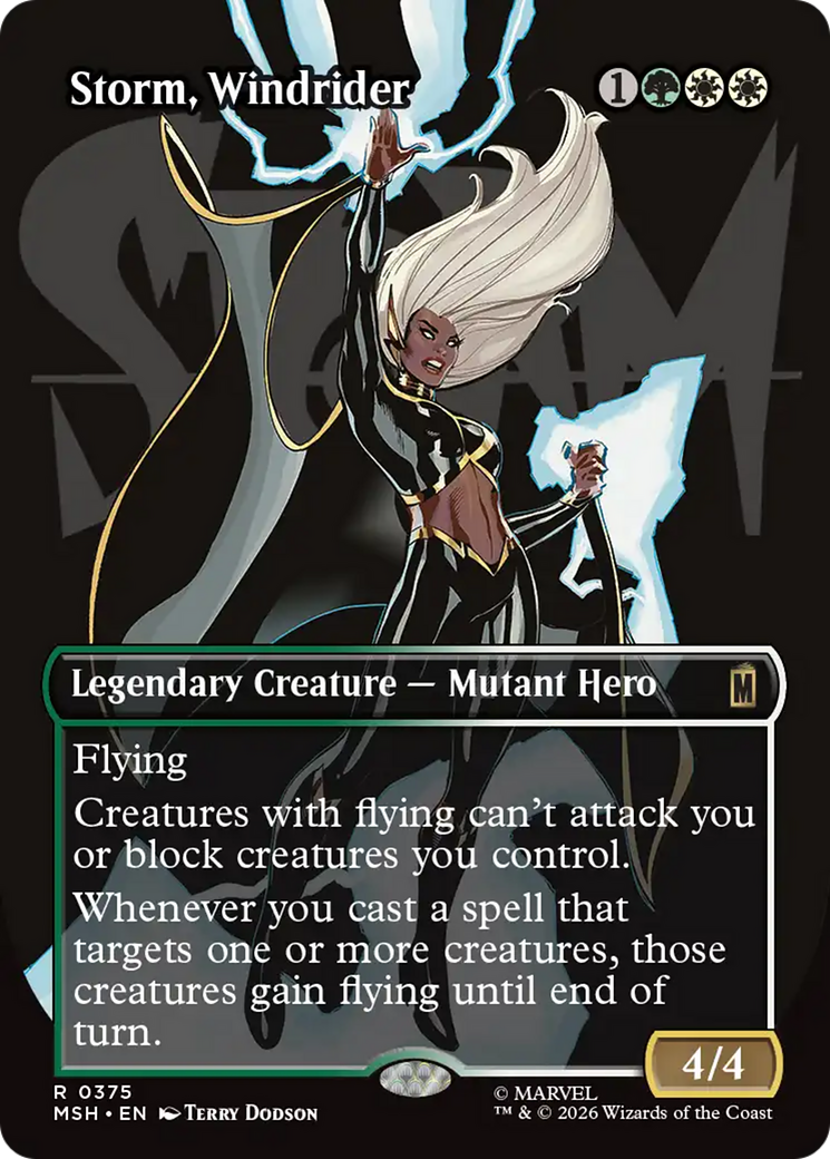 Storm, Windrider (Borderless) [Marvel Super Heroes] | Cards and Coasters CA