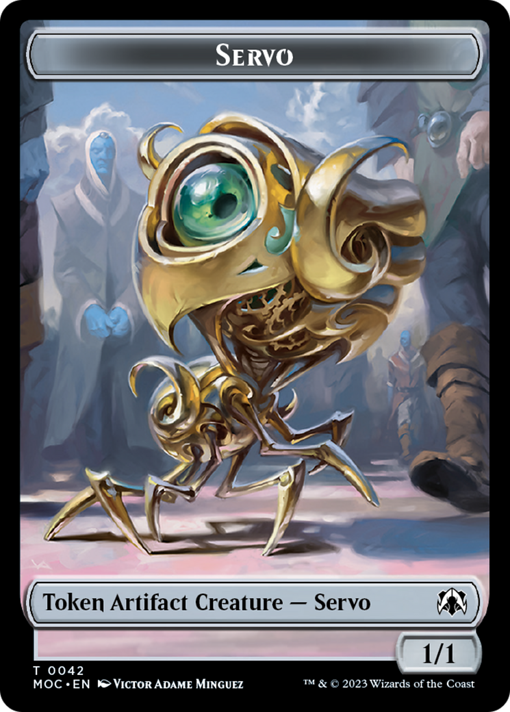 Feather // Servo Double-Sided Token [March of the Machine Commander Tokens] | Cards and Coasters CA