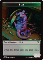 Saproling // Pest (0023) Double-Sided Token [Secrets of Strixhaven Commander Tokens] | Cards and Coasters CA