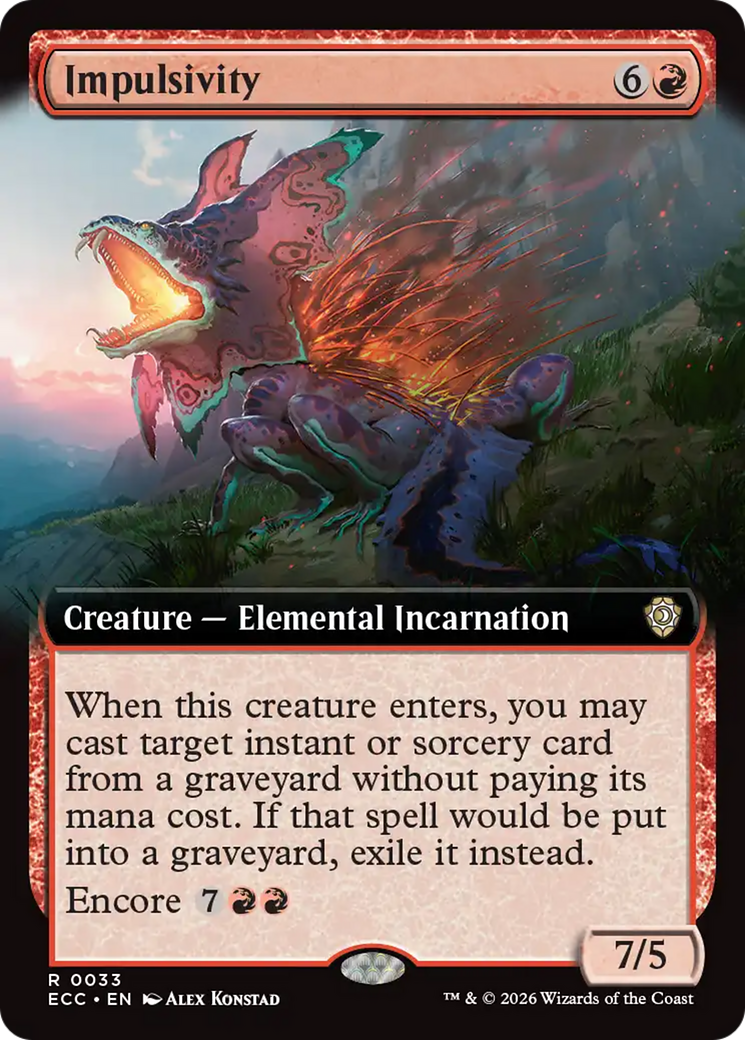 Impulsivity (Extended Art) [Lorwyn Eclipsed Commander] | Cards and Coasters CA