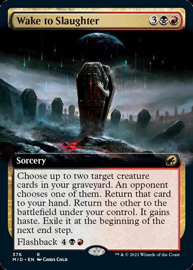 Wake to Slaughter (Extended Art) [Innistrad: Midnight Hunt] | Cards and Coasters CA