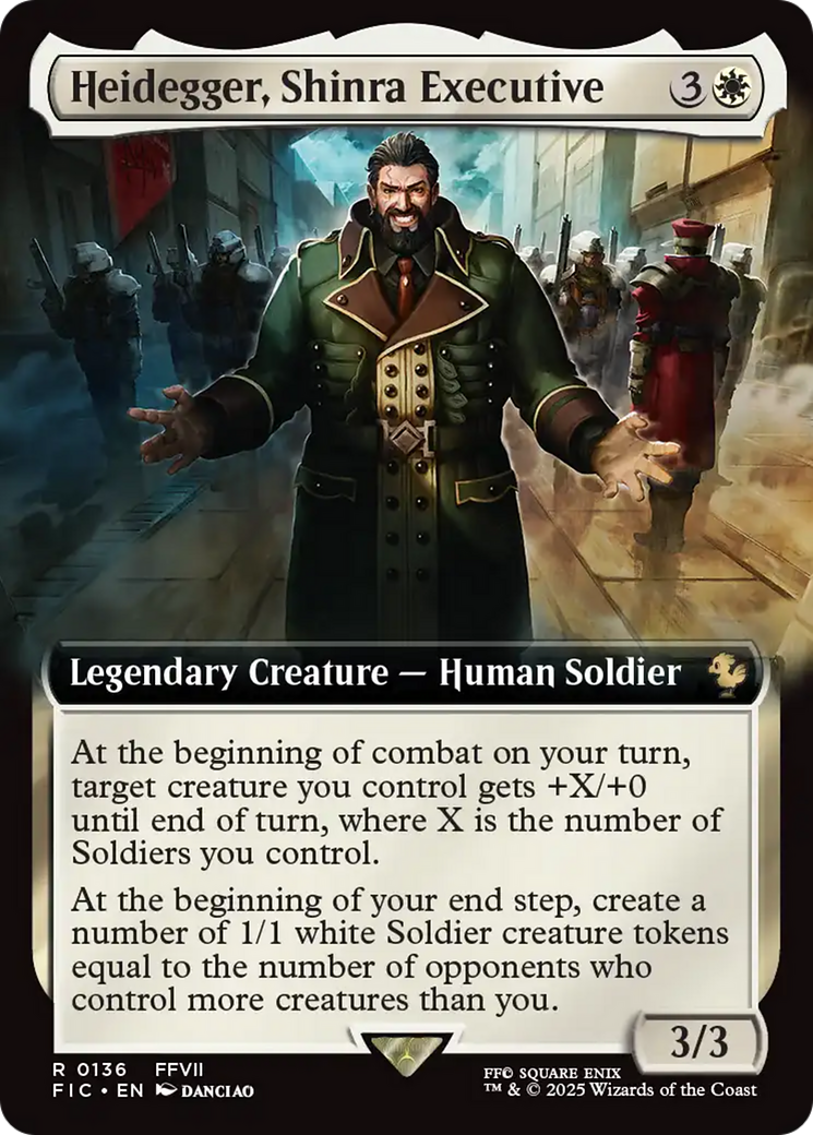 Heidegger, Shinra Executive (Extended Art) [FINAL FANTASY Commander] | Cards and Coasters CA