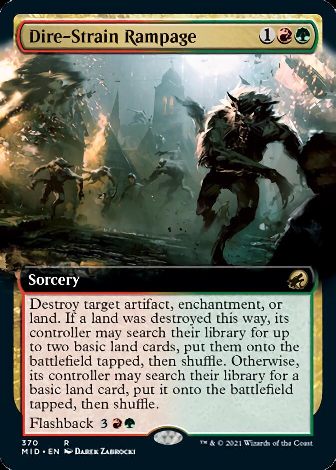 Dire-Strain Rampage (Extended Art) [Innistrad: Midnight Hunt] | Cards and Coasters CA