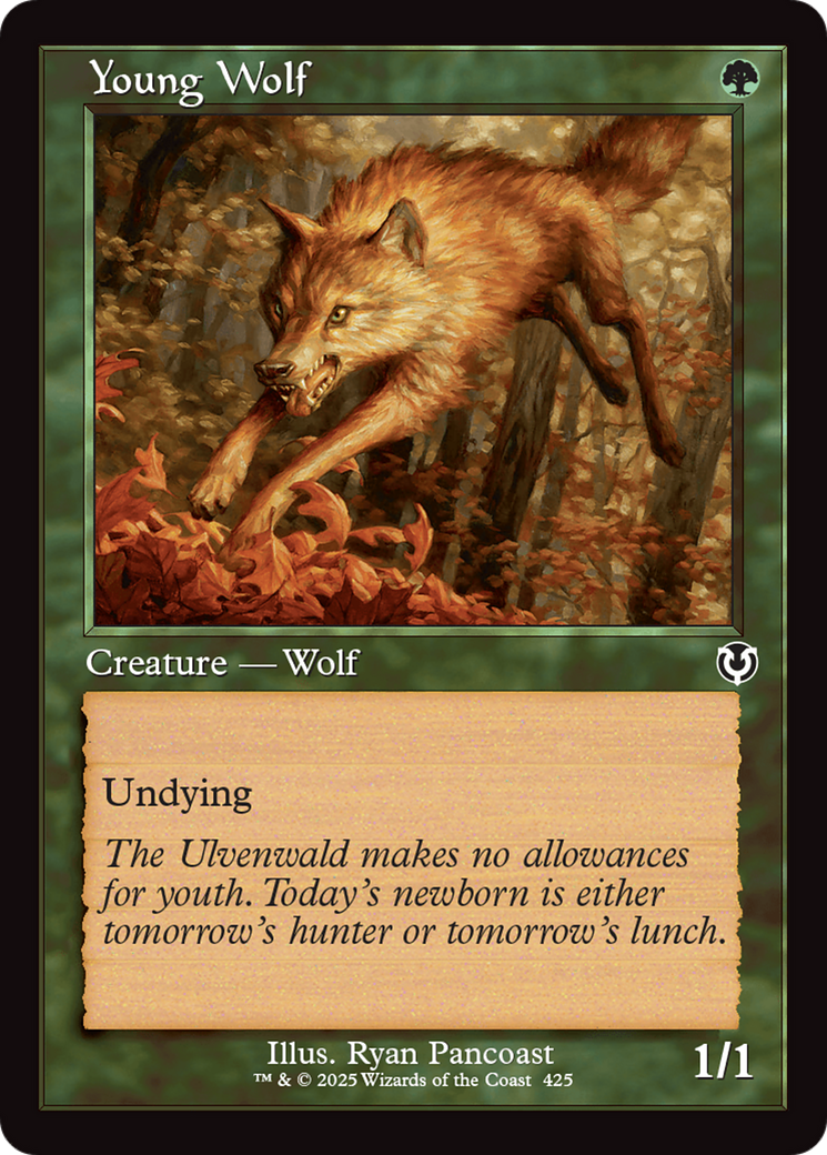 Young Wolf (Retro Frame) [Innistrad Remastered] | Cards and Coasters CA