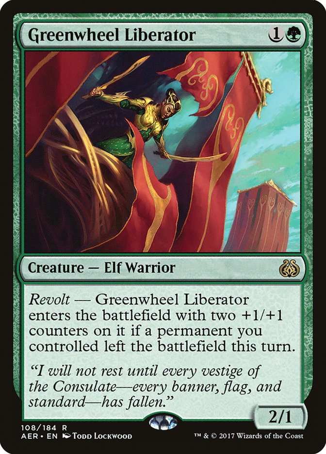 Greenwheel Liberator [Aether Revolt] | Cards and Coasters CA