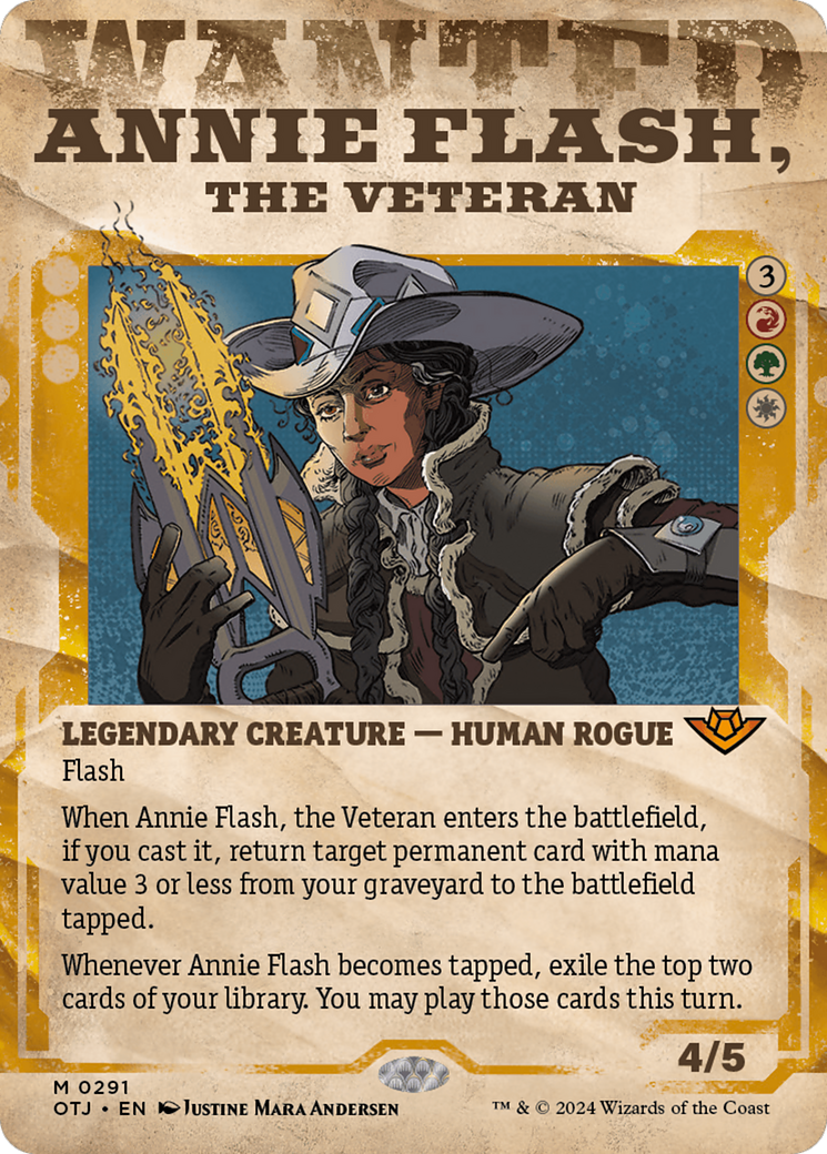 Annie Flash, the Veteran (Showcase) [Outlaws of Thunder Junction] | Cards and Coasters CA