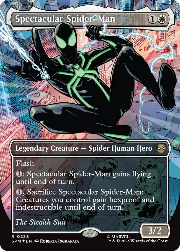 Spectacular Spider-Man (0238) (Borderless) (Textured Foil) [Marvel's Spider-Man] | Cards and Coasters CA