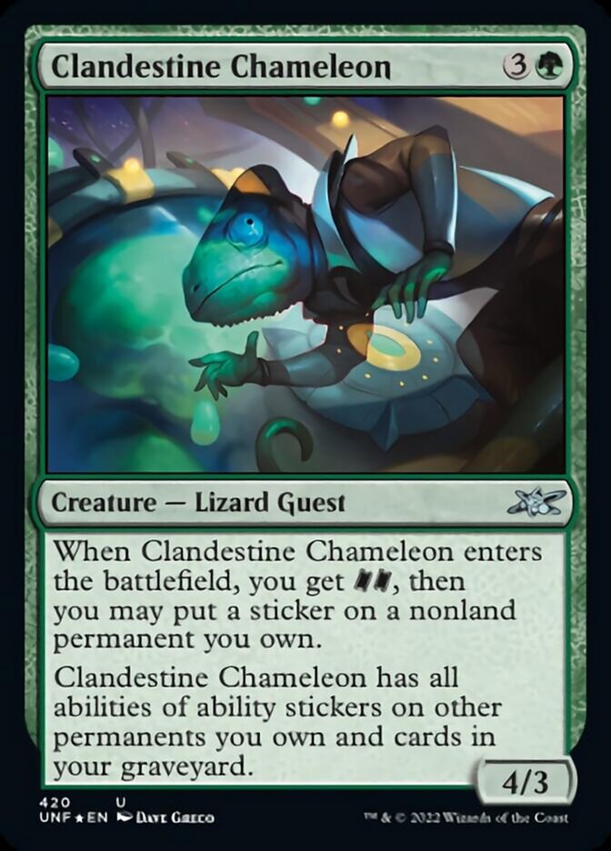 Clandestine Chameleon (Galaxy Foil) [Unfinity] | Cards and Coasters CA