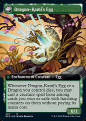 The Dragon-Kami Reborn // Dragon-Kami's Egg (Extended Art) [Kamigawa: Neon Dynasty] | Cards and Coasters CA