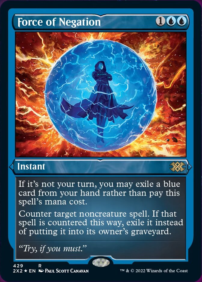 Force of Negation (Foil Etched) [Double Masters 2022] | Cards and Coasters CA
