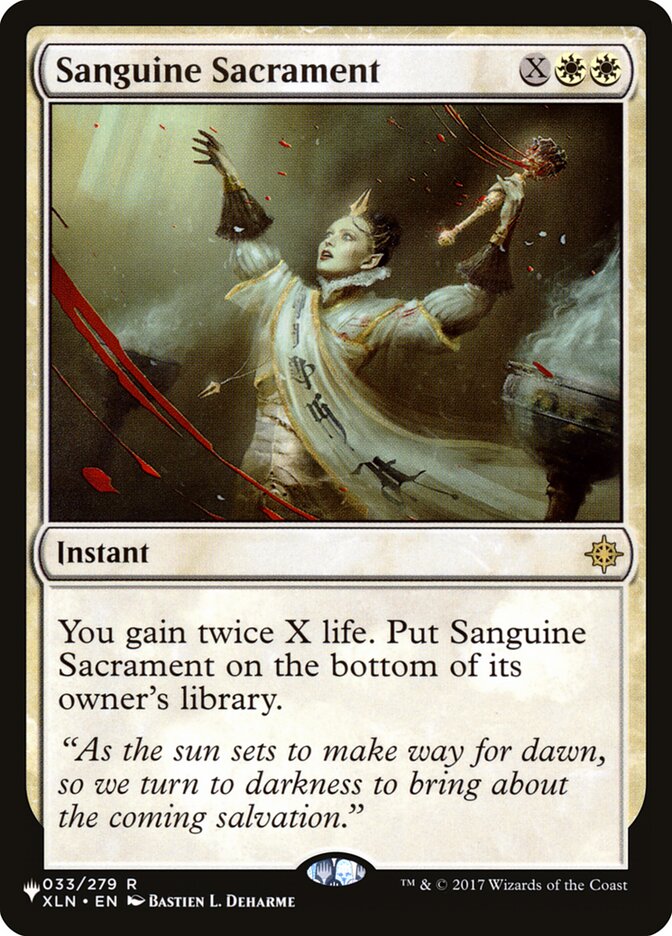 Sanguine Sacrament [The List] | Cards and Coasters CA