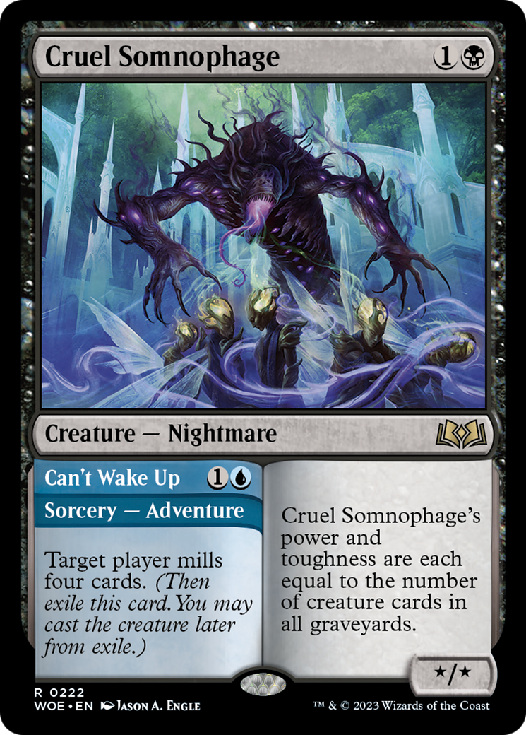 Cruel Somnophage // Can't Wake Up [Wilds of Eldraine] | Cards and Coasters CA