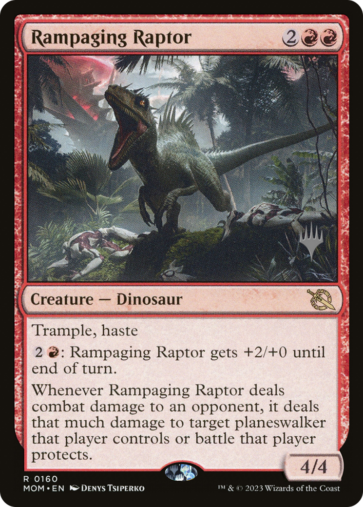 Rampaging Raptor (Promo Pack) [March of the Machine Promos] | Cards and Coasters CA