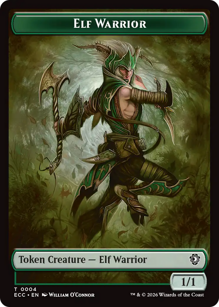 Zombie // Elf Warrior Double-Sided Token [Lorwyn Eclipsed Tokens] | Cards and Coasters CA