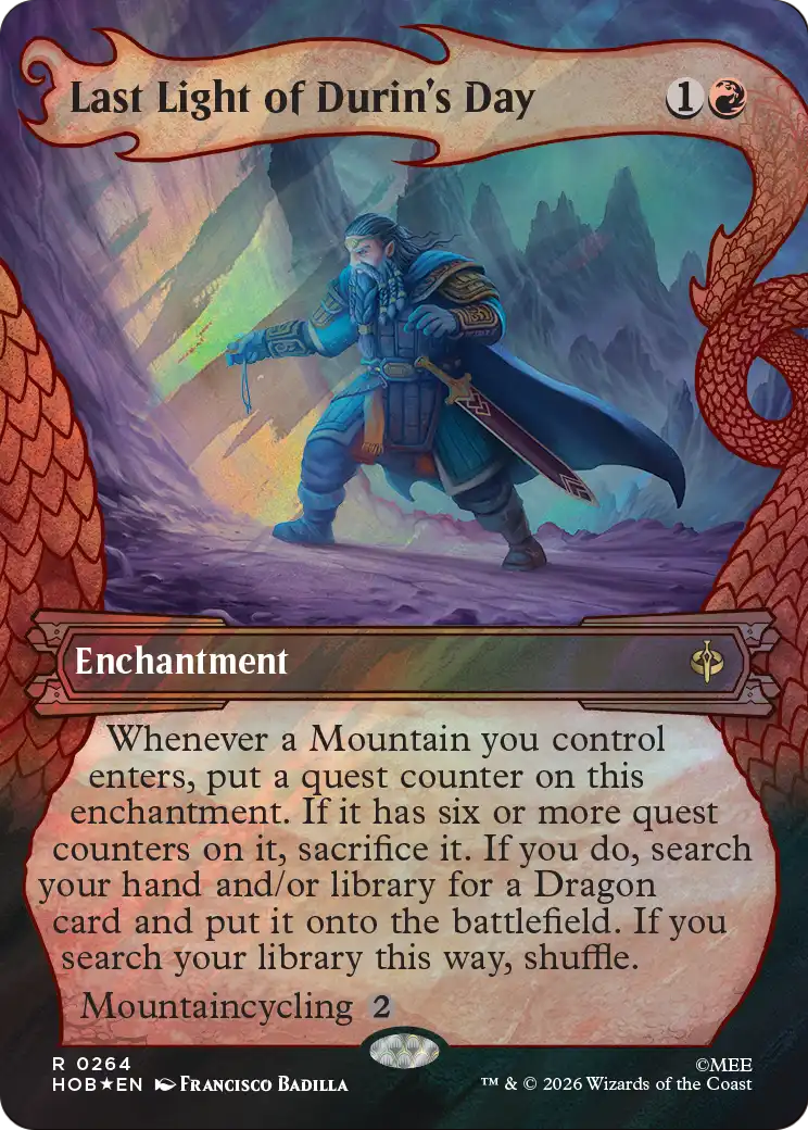 Last Light of Durin's Day (Showcase) (Surge Foil) [The Hobbit] | Cards and Coasters CA