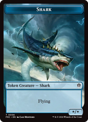 Warrior // Shark Double-Sided Token [Reality Fracture Commander Tokens] | Cards and Coasters CA