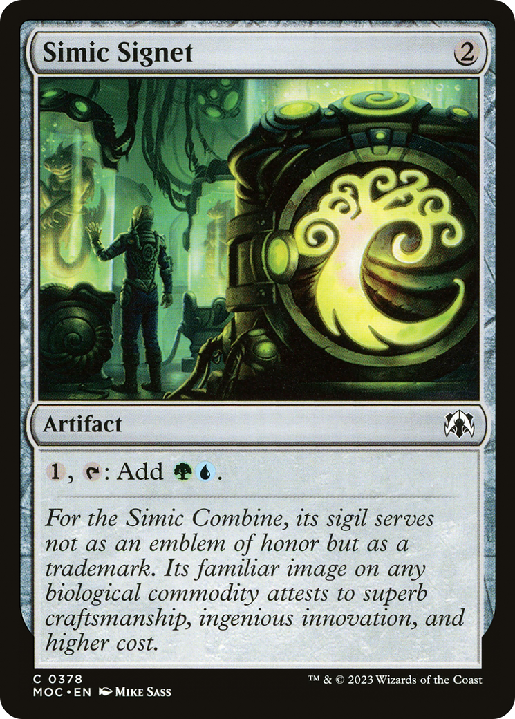 Simic Signet [March of the Machine Commander] | Cards and Coasters CA