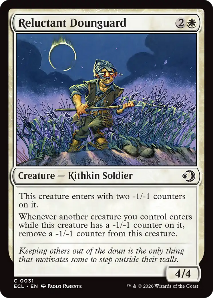 Reluctant Dounguard [Lorwyn Eclipsed] | Cards and Coasters CA