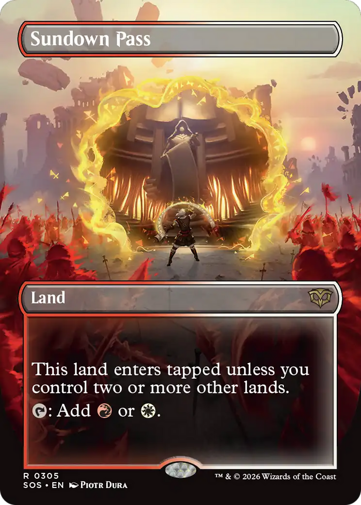 Sundown Pass (Borderless) [Secrets of Strixhaven] | Cards and Coasters CA