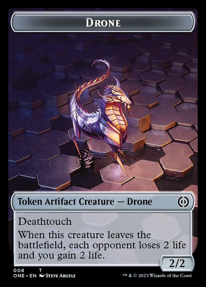 Drone Token [Phyrexia: All Will Be One Tokens] | Cards and Coasters CA