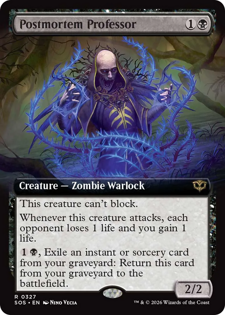 Postmortem Professor (Extended Art) [Secrets of Strixhaven] | Cards and Coasters CA