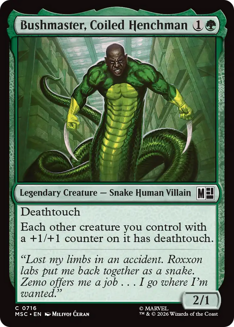 Bushmaster, Coiled Henchman [Marvel Super Heroes Commander] | Cards and Coasters CA