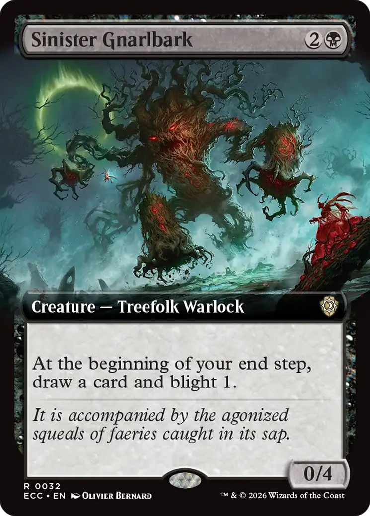 Sinister Gnarlbark (Extended Art) [Lorwyn Eclipsed Commander] | Cards and Coasters CA
