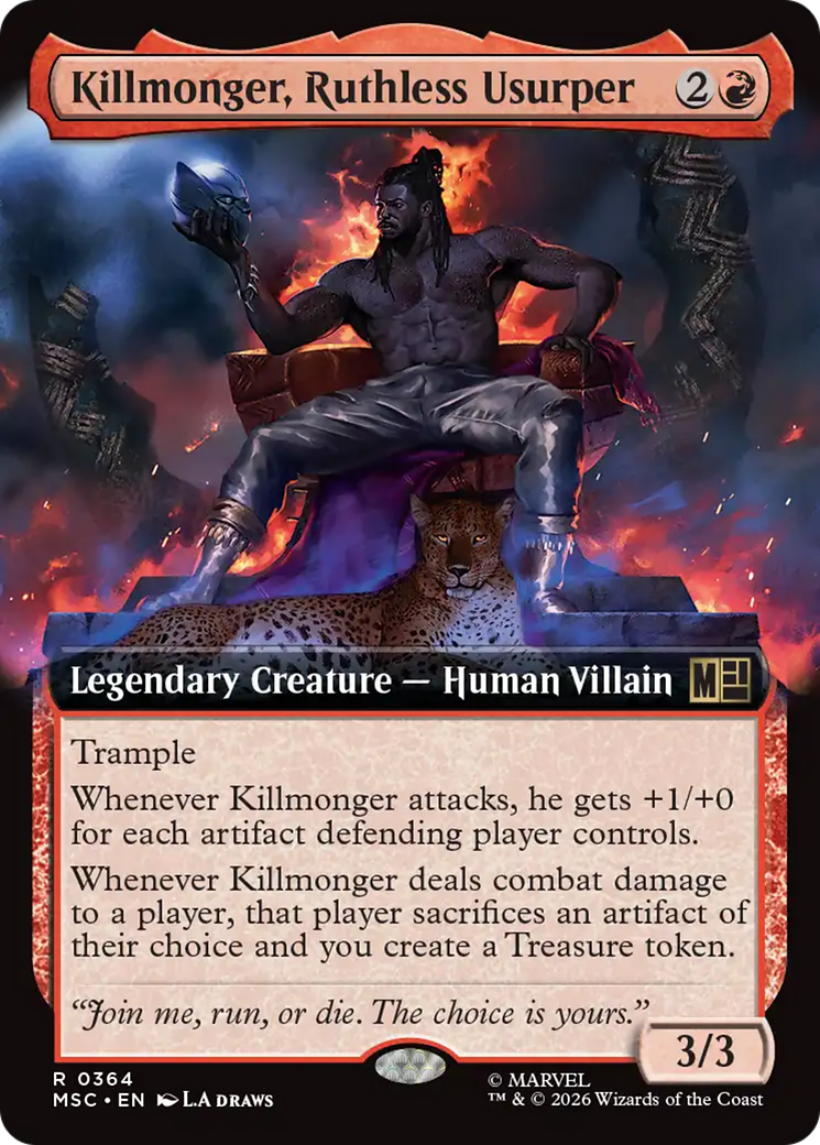 Killmonger, Ruthless Usurper (Extended Art) [Marvel Super Heroes Commander] | Cards and Coasters CA