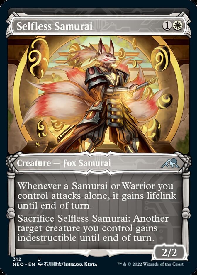 Selfless Samurai (Showcase Samurai) [Kamigawa: Neon Dynasty] | Cards and Coasters CA