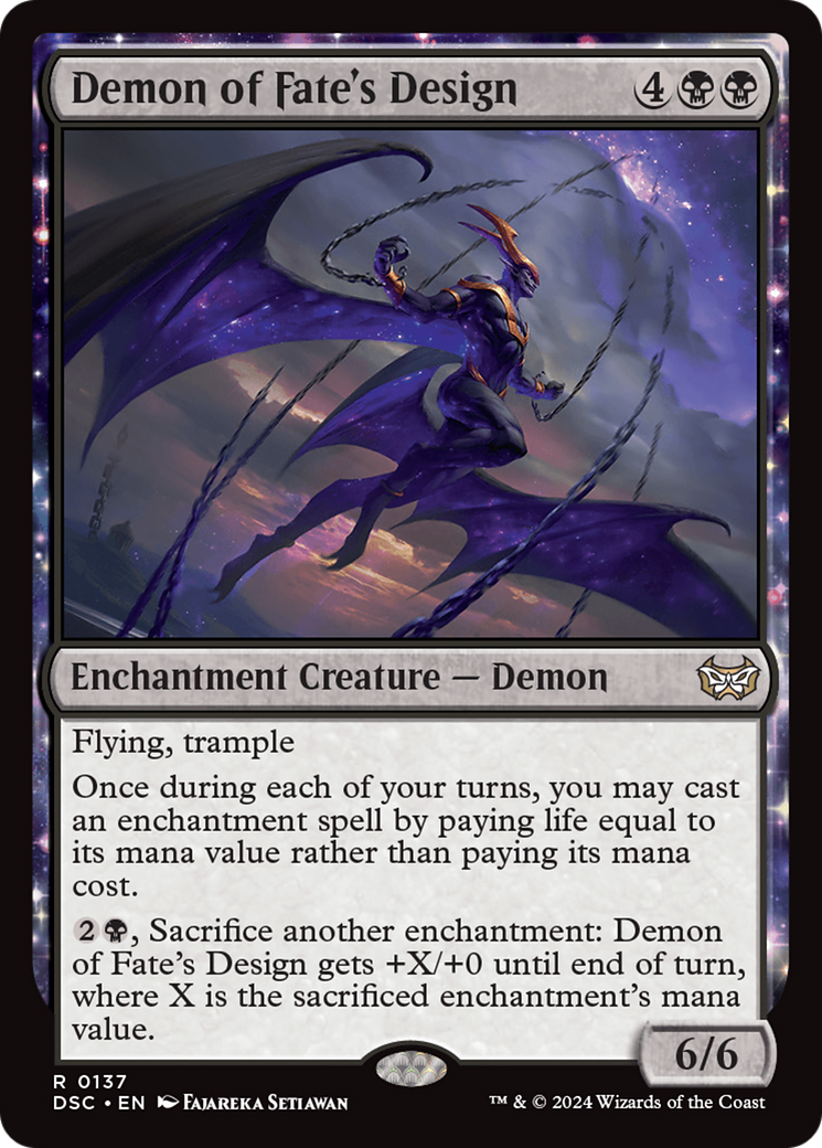 Demon of Fate's Design [Duskmourn: House of Horror Commander] | Cards and Coasters CA