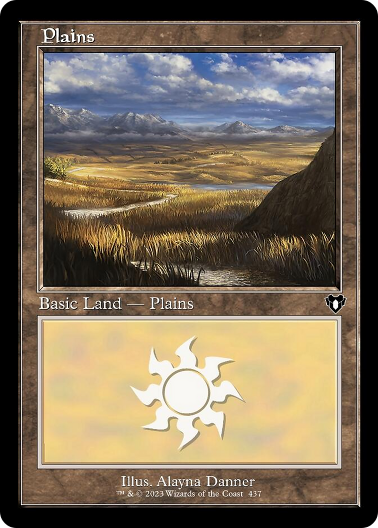 Plains (437) (Retro) [Commander Masters] | Cards and Coasters CA