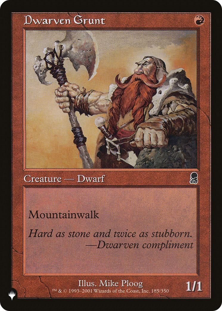 Dwarven Grunt [The List] | Cards and Coasters CA