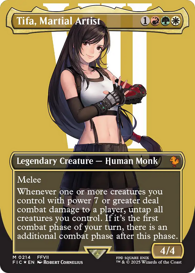 Tifa, Martial Artist (Borderless) (Surge Foil) [FINAL FANTASY Commander] | Cards and Coasters CA