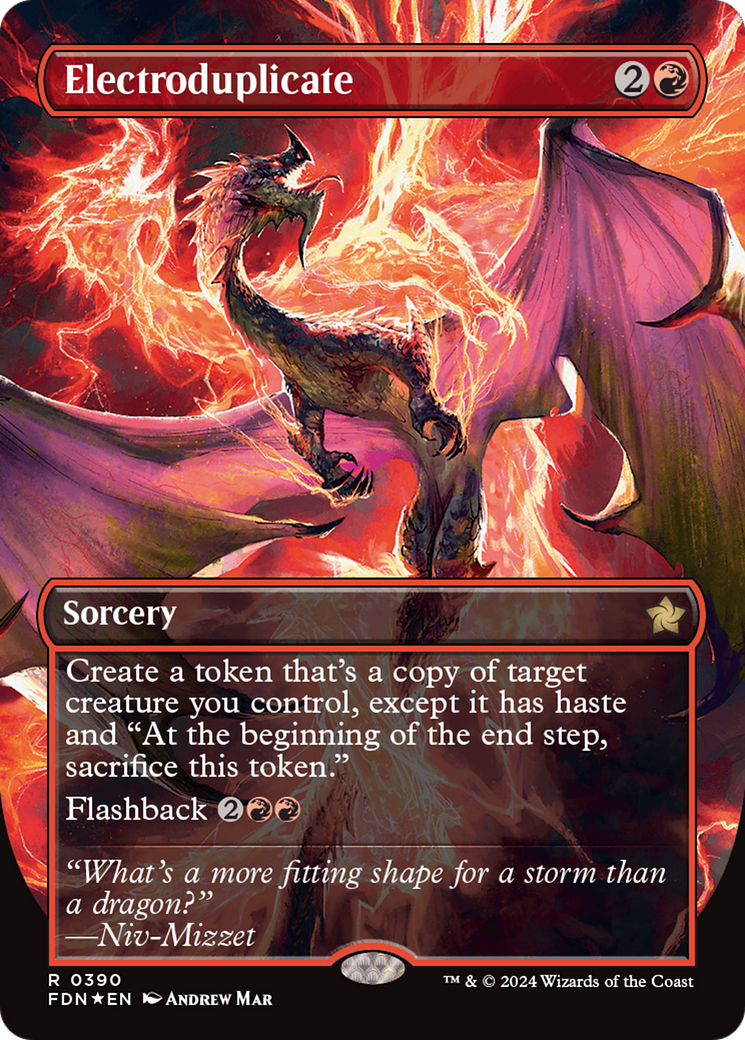 Electroduplicate (Borderless) (Mana Foil) [Foundations] | Cards and Coasters CA