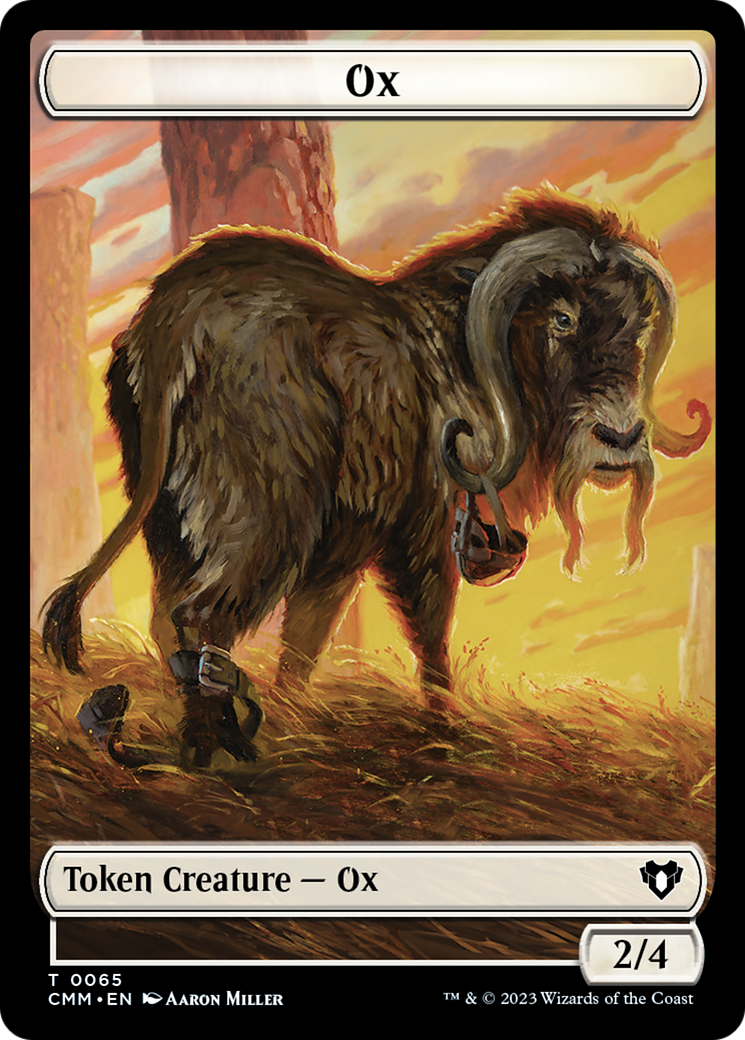 Phyrexian Golem // Ox Double-Sided Token [Commander Masters Tokens] | Cards and Coasters CA