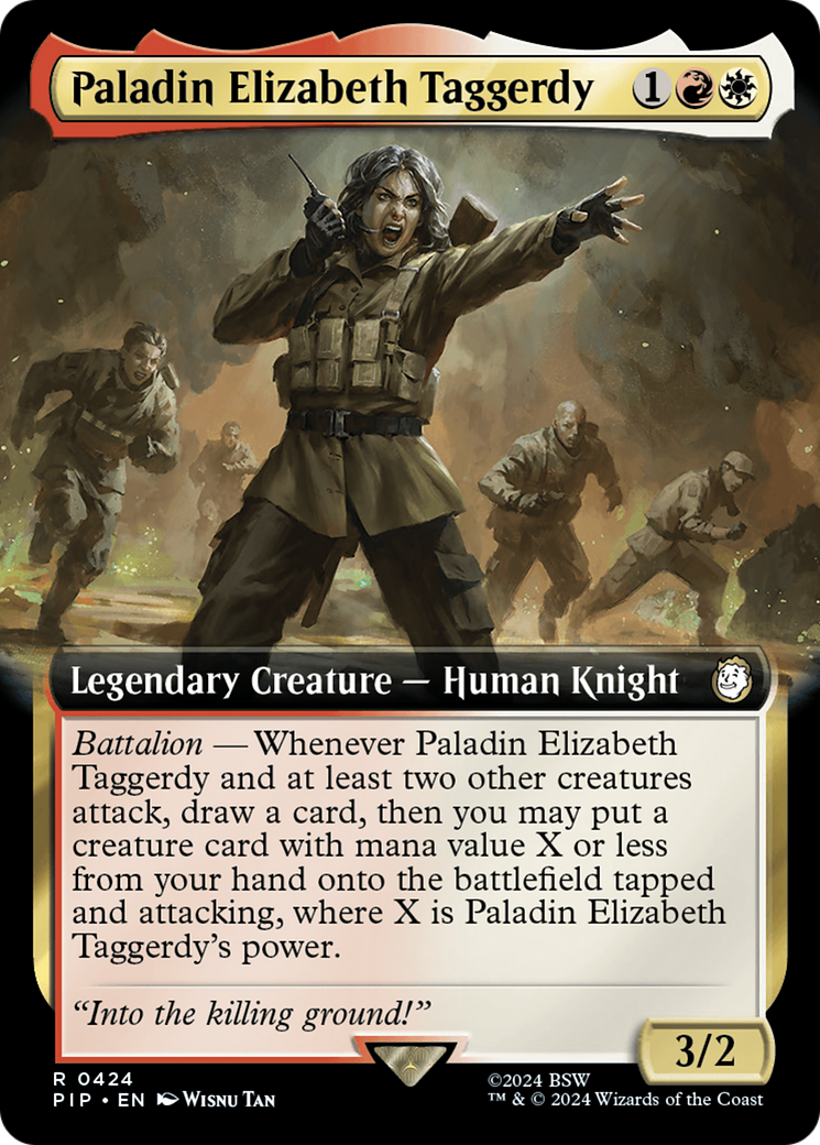 Paladin Elizabeth Taggerdy (Extended Art) [Fallout] | Cards and Coasters CA