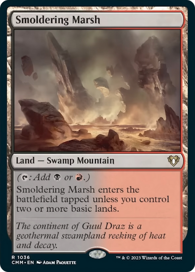 Smoldering Marsh [Commander Masters] | Cards and Coasters CA