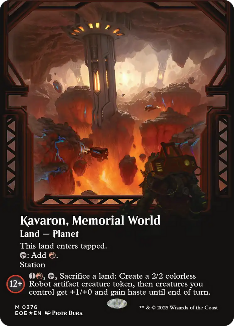 Kavaron, Memorial world (Borderless) (Galaxy Foil) [Edge of Eternities] | Cards and Coasters CA