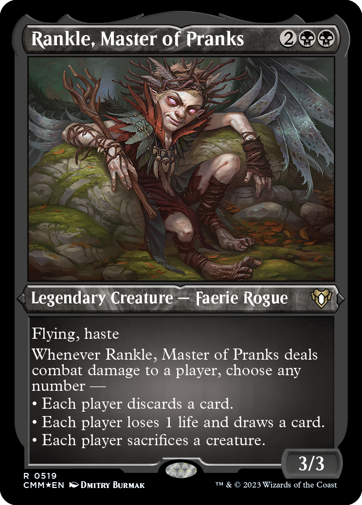 Rankle, Master of Pranks (Foil Etched) [Commander Masters] | Cards and Coasters CA