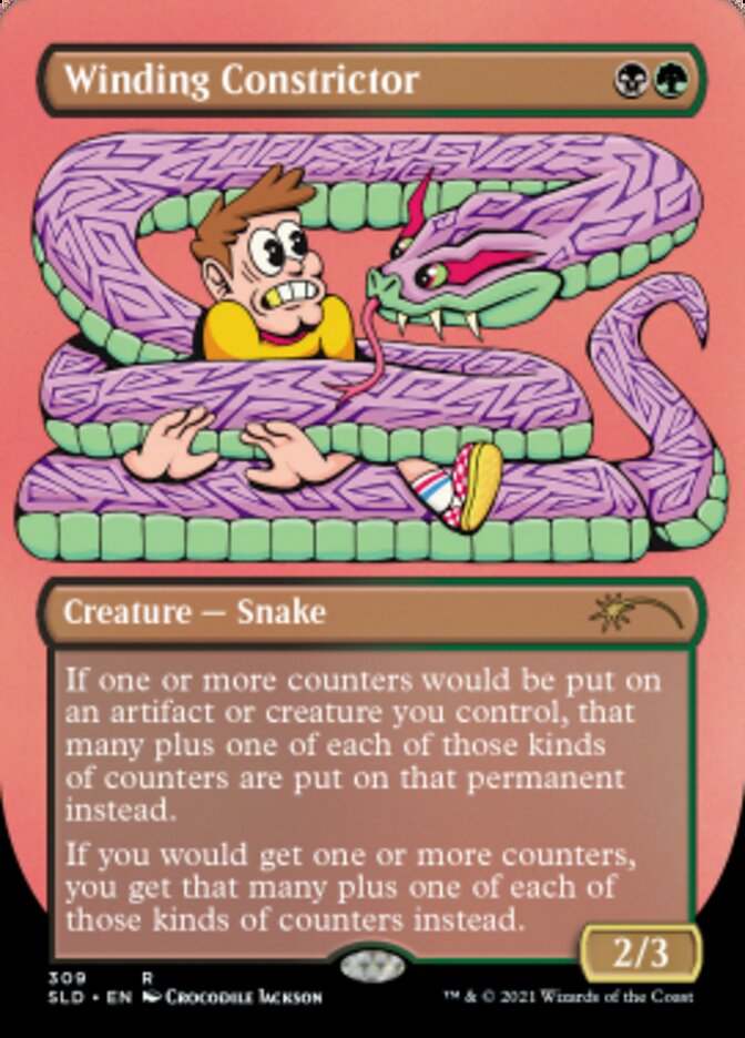 Winding Constrictor (Borderless) (Foil Etched) [Secret Lair Drop Series] | Cards and Coasters CA