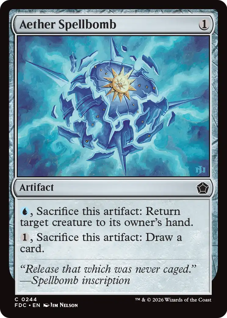 Aether Spellbomb [Foundations Commander] | Cards and Coasters CA
