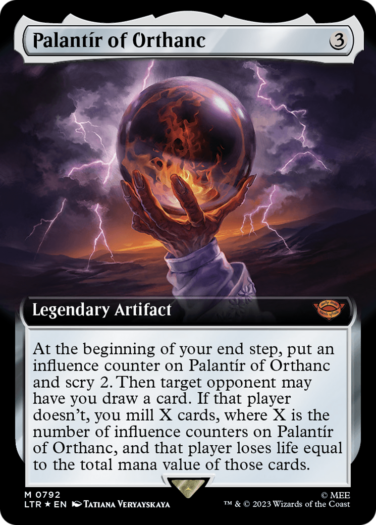 Palantir of Orthanc (Extended Art) (Surge Foil) [The Lord of the Rings: Tales of Middle-Earth] | Cards and Coasters CA