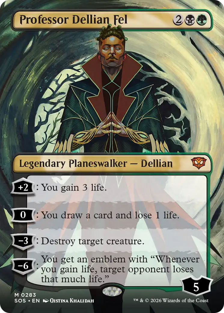 Professor Dellian Fel (Borderless) [Secrets of Strixhaven] | Cards and Coasters CA