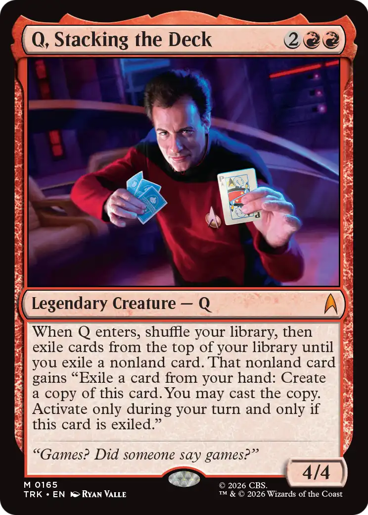Q, Stacking the Deck [Star Trek] | Cards and Coasters CA