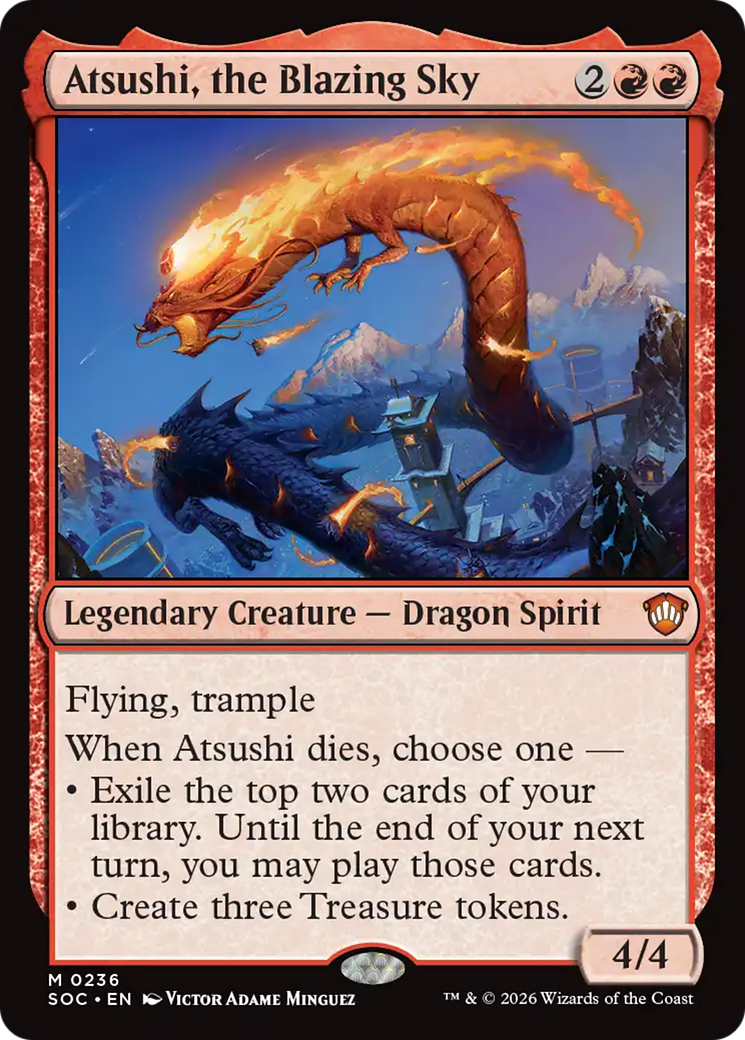 Atsushi, the Blazing Sky [Secrets of Strixhaven Commander] | Cards and Coasters CA