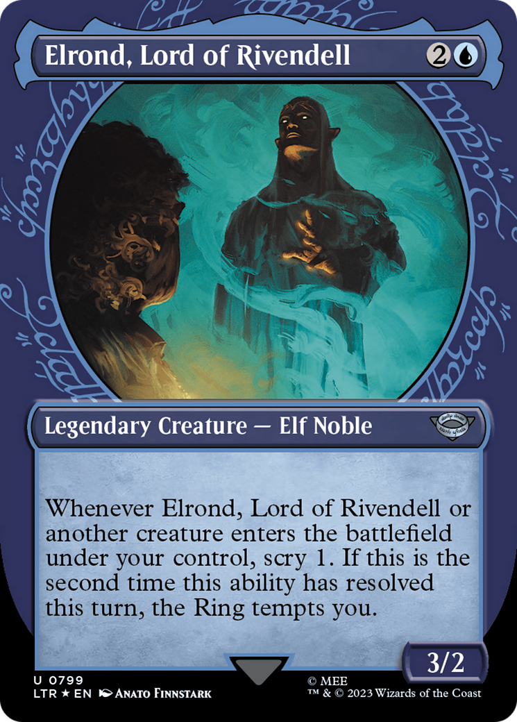 Elrond, Lord of Rivendell (Showcase) (Surge Foil) [The Lord of the Rings: Tales of Middle-Earth] | Cards and Coasters CA