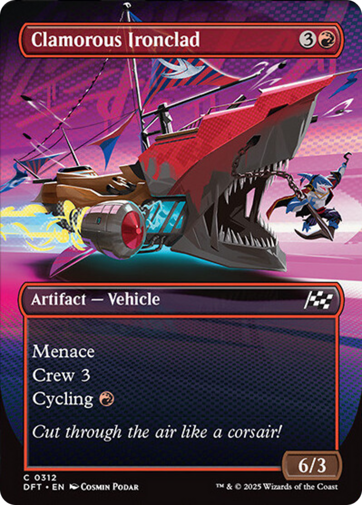 Clamorous Ironclad (Borderless) [Aetherdrift] | Cards and Coasters CA