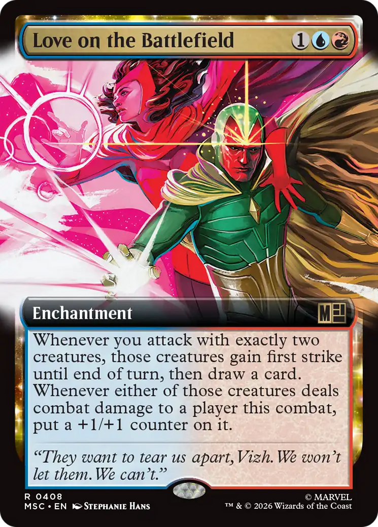 Love on the Battlefield (Extended Art) [Marvel Super Heroes Commander] | Cards and Coasters CA